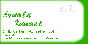 arnold kummel business card